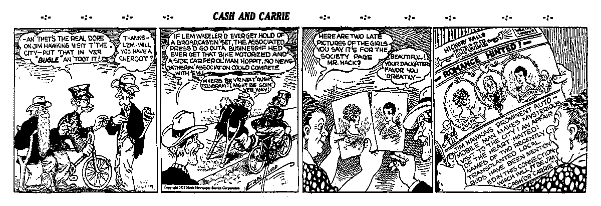 Cash and Carrie comic strip by Earl Hurd, 1927