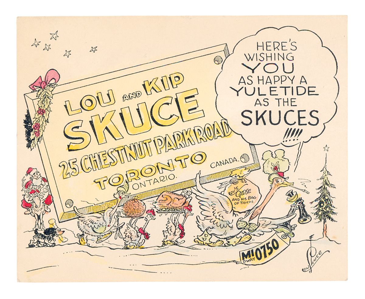 Lou Skuce family Christmas card, 1940s